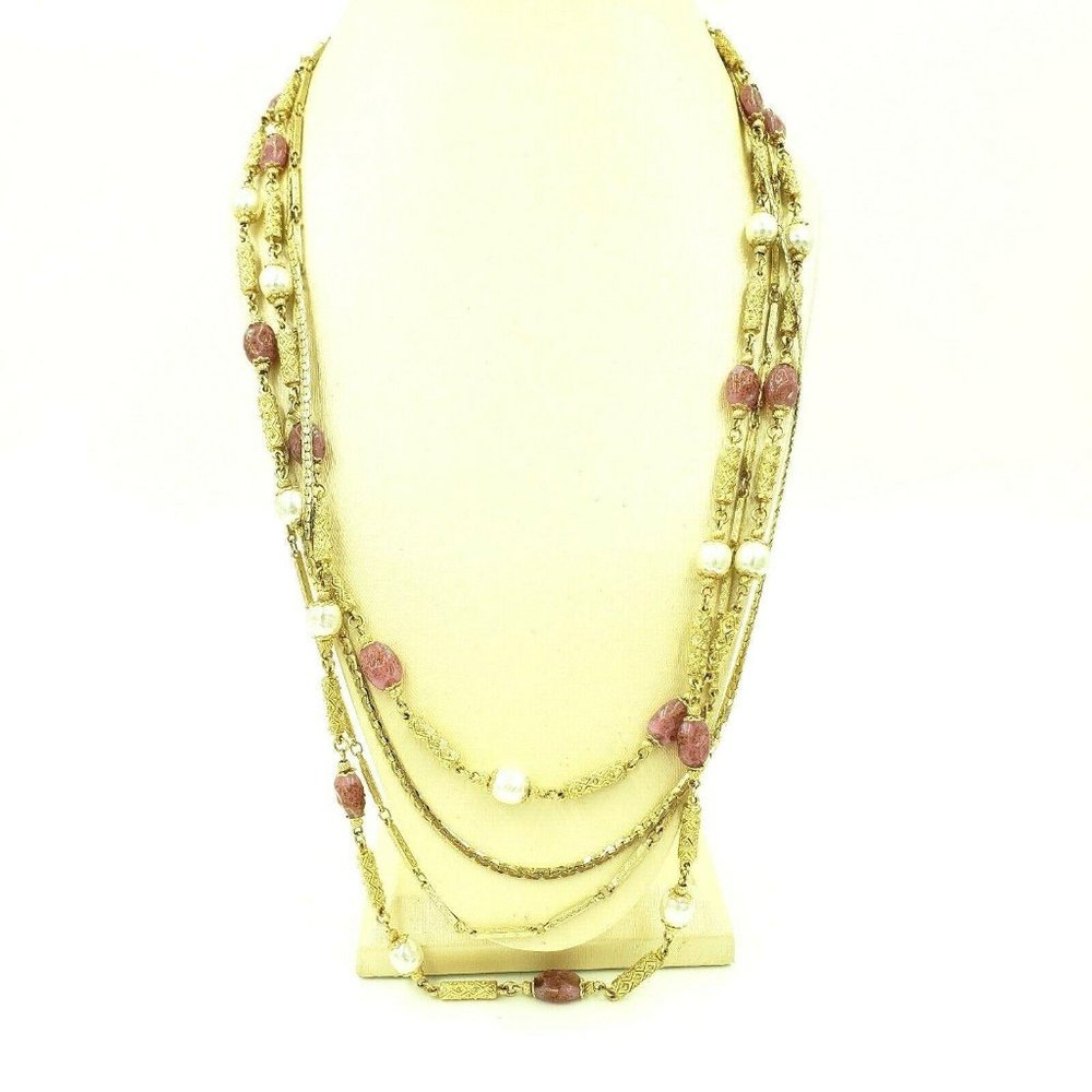 Vendome Four Strand Station Necklace